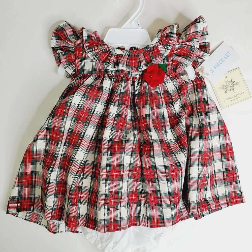 Laura Ashley 2 Piece Plaid Dress